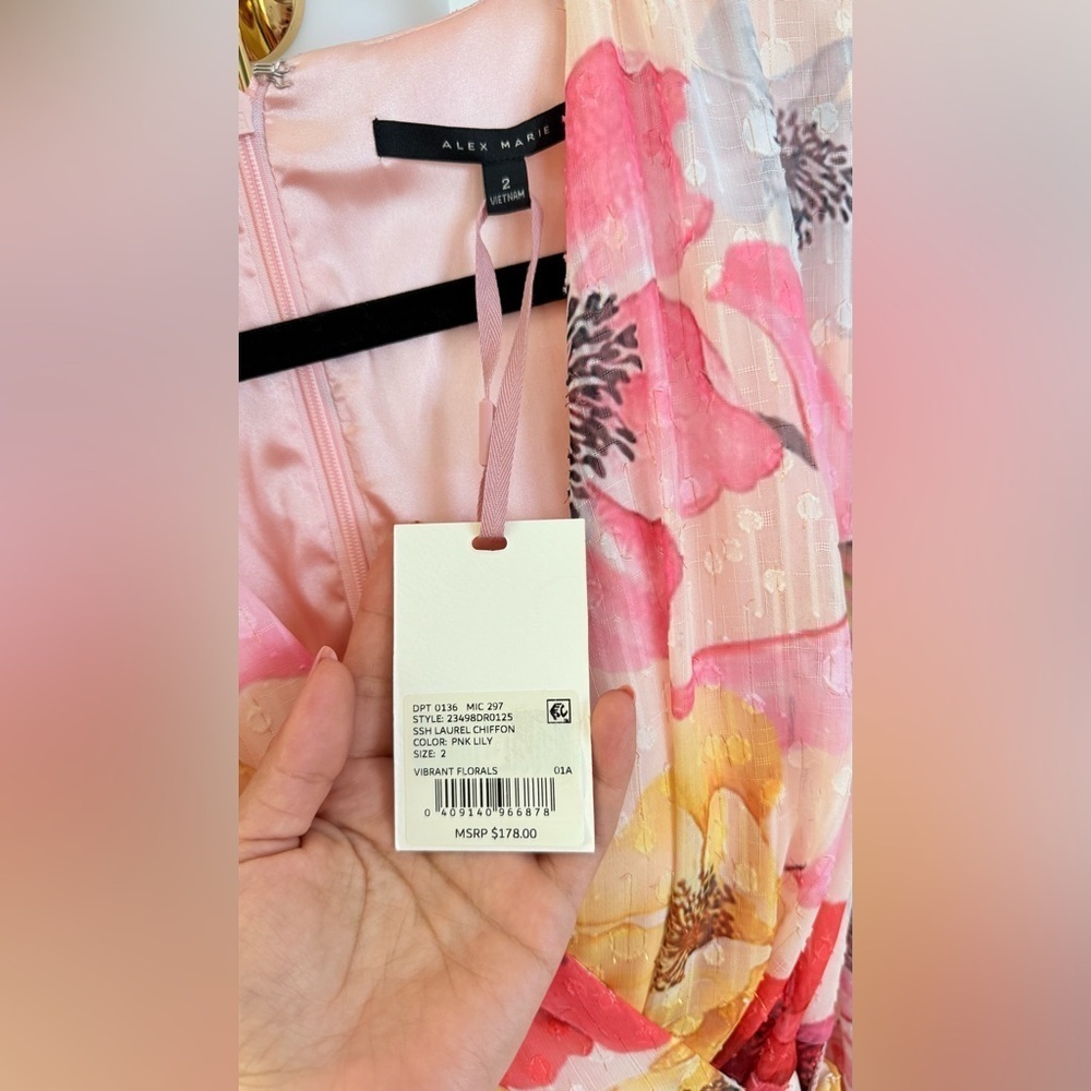 Alex Marie Long Sleeve dress Surplice V-Neck - Picture 4 of 8